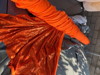 15 yards orange fabric