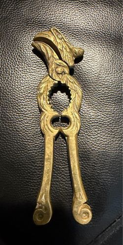Antique/Vintage Heavy Solid Brass Eagle Head Nutcracker, Original, Functional