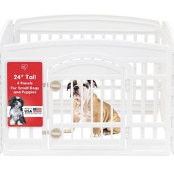 24” Tall 4 Panels White Or Black Play Pen