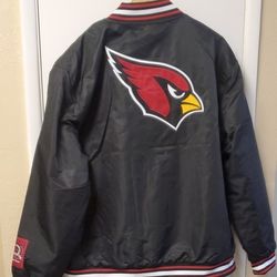 Arizona Cardinals Ultra Game Polyester Jacket 2XL Quilted Lining New With Tags  MSRP $130 Black/Red/White Button