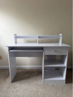 Computer desk, white.