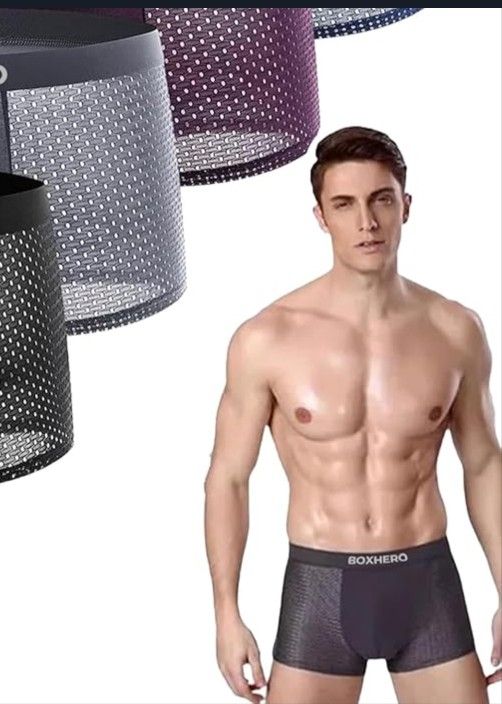 BOX HERO Bamboo Mesh Boxer Shorts Briefs NWOT L