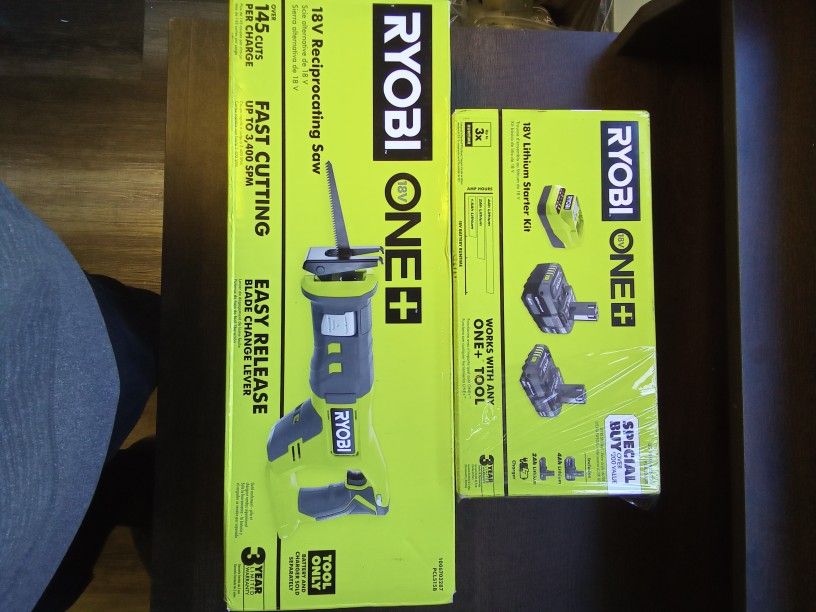 Reciprocating Saw & Batteries. Ryobi