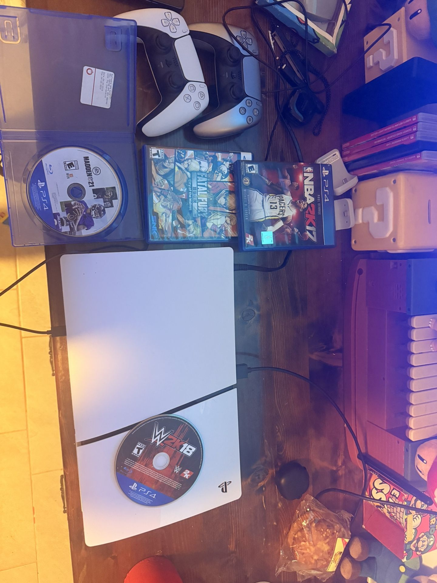 Ps5 With 2 Wireless Controllers 2 Battery Packs 4 Games