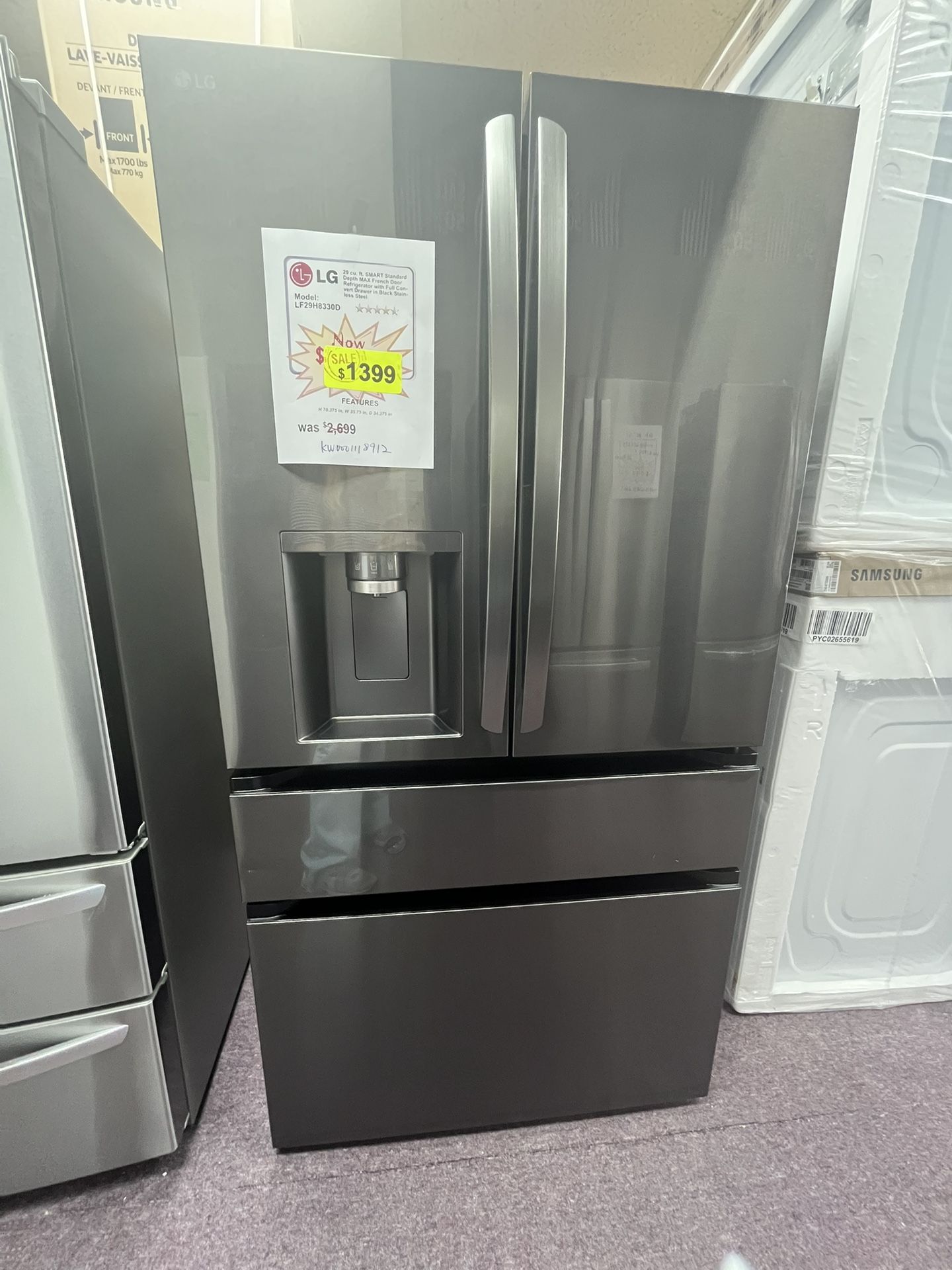 Refrigerator Black Stainless New Nevera Negra