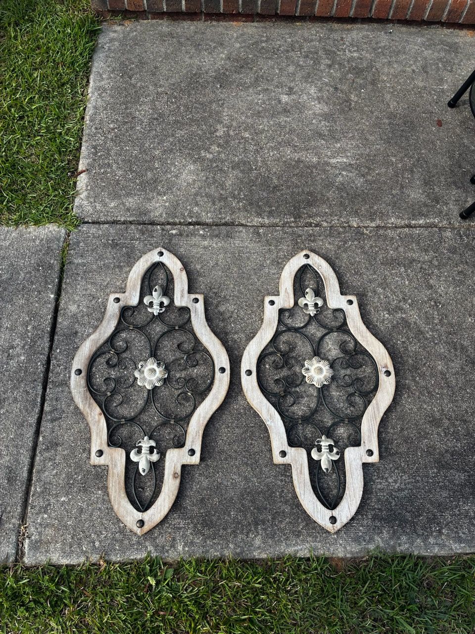 Two Art Pieces With Wood Trimming 
