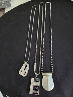 3 pcs 80s Men's Necklace Collection Goth Grudge Emo Biker