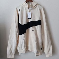 XXLT Nike Swoosh Men's Half-Zip Pullover Hoodie Creme