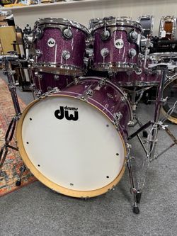 DW Collectors Purple Glass Glitter 6pc Drum Set
