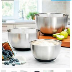 Miu Stainless Steel 3 Mixing Bowl Set 