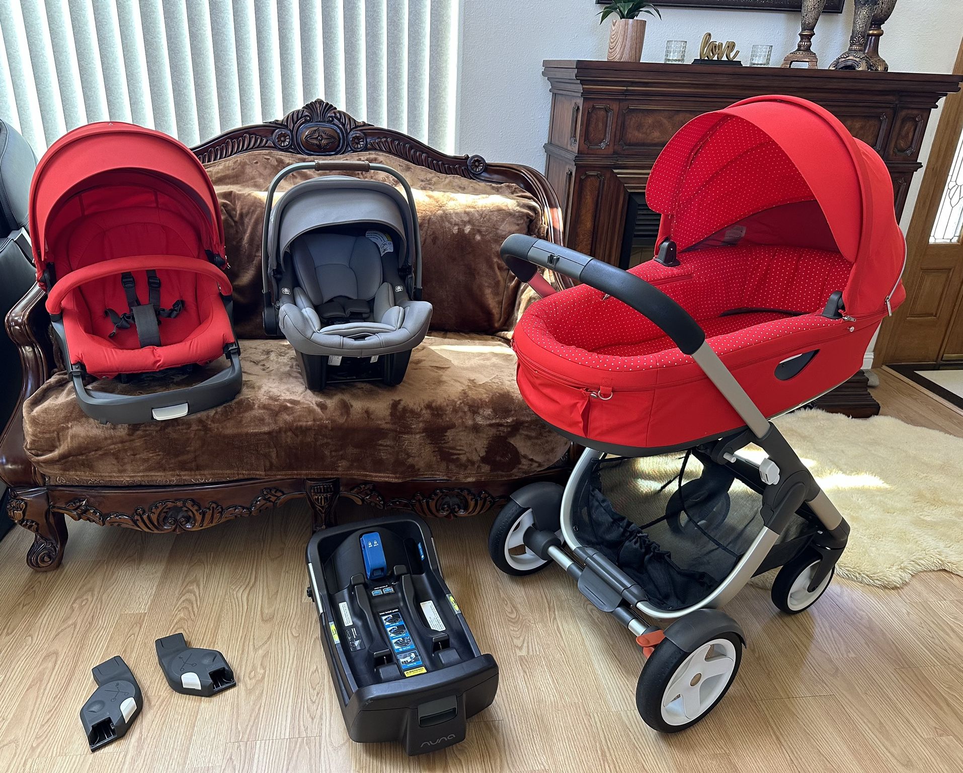 Stokke Stroller & Bassinet & Nuna Car Seat & Adapter 