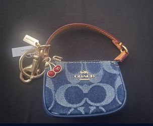 Coach Denim MINI Nolita Keyfob New 