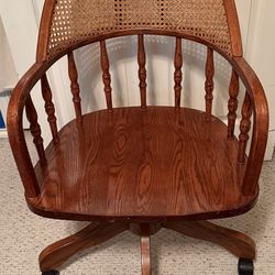 Oak Gallery Cane Back Swivel Office Chair