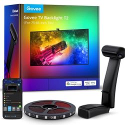 Govee Envisual TV Backlight T2 with Dual Cameras, 16.4ft RGBIC Wi-Fi LED Backlights for 75-85 inch TVs, Double Light Beads, for Home Decorations, Smar