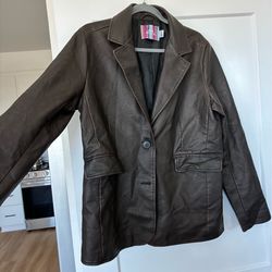 Urban Outfitters Brown Faux Leather Jacket