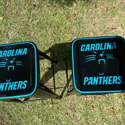 Custom Painted Carolina Panthers Bar Stools 