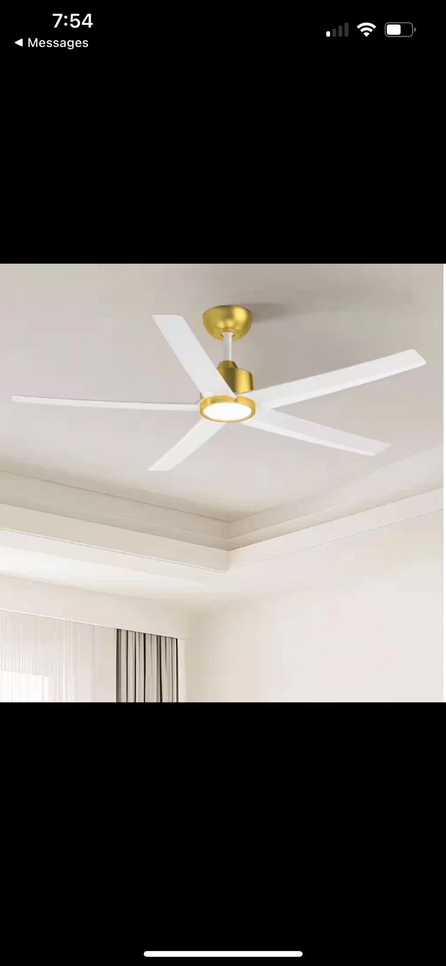 QRMOK 52 in Indoor/Outdoor White CCT Selectable LED Ceiling Fan w/Remote