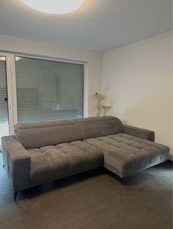Gray electric reclining sofa (dual voltage)