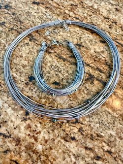 Silpada Sterling Silver Multi-Strand Jewelry Set (Necklace & Bracelet)