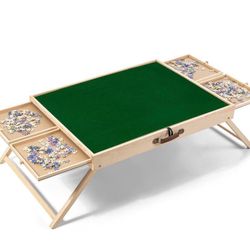 Puzzle Table with 4 Storage Drawers