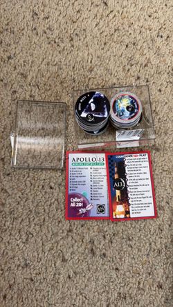 Vintage 1995 Apollo 13 Movie Pogs Bulk Expansion Lot - 50+ Caps Case & Cards