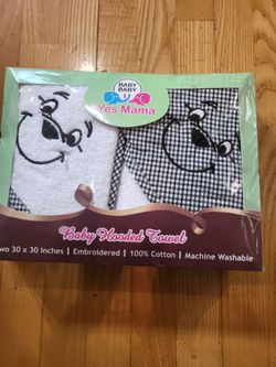 New 2-Pack Baby Hooded Towels – Soft 100% Cotton – 30"x30"