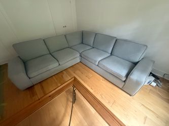 IKEA KIVIK 4-Seat Corner Sectional + Ottoman – Light Gray – $850