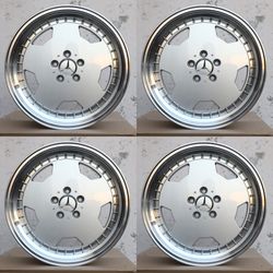 Brand New AMG Monoblock Aero 3 Style 18x8/18x9 Staggered Silver Wheels 5x112 Fits Mercedes C E CLS