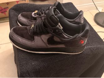Black velvet Rose Air Force ones