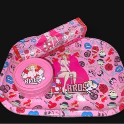 Bros Rolling Papers Tray Set with Grinder