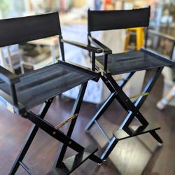 Pair of Black Directors Chairs 