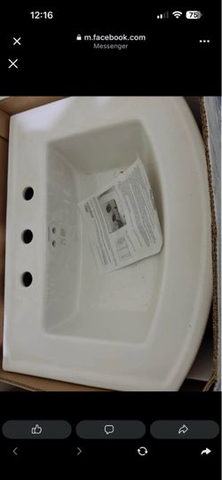 Mansfield White Drop-In Bathroom Sink – 3 Hole Faucet