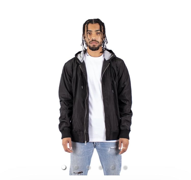 Shaka Hooded Hoodie Lined Windbreaker New With Tags Black!!