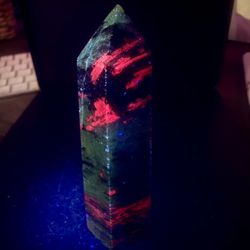 💚 Ruby Zoisite Crystal Tower — UV Reactive — 3.5” / 86g