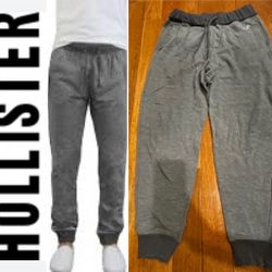 Hollister Men’s Heather Grey Loungewear Fleece Joggers - Size XS