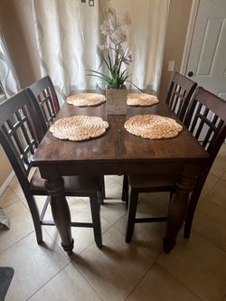 Solid Wood Dining Table + Chairs