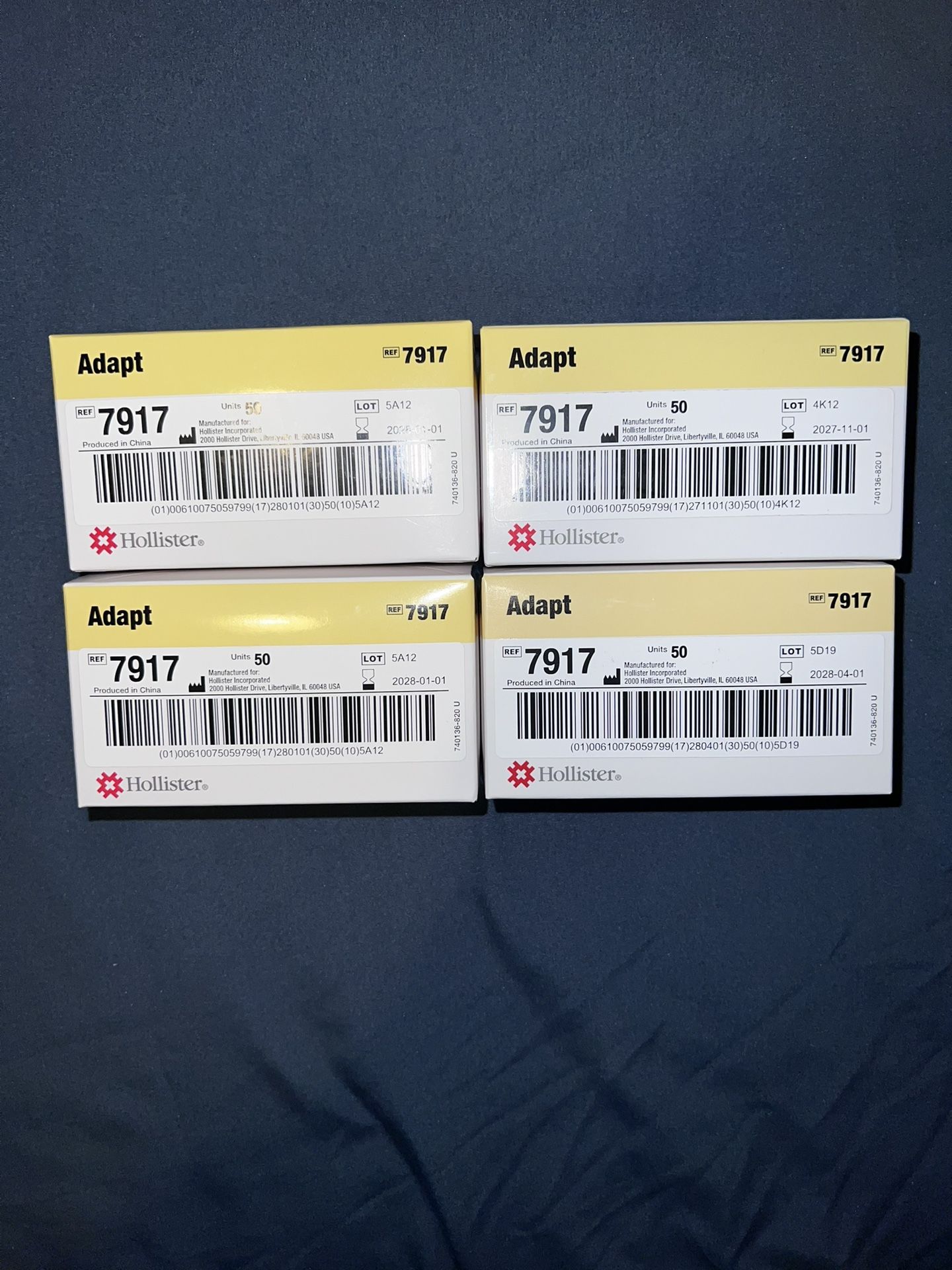 4 Boxes Hollister Adapt 7917 Skin Protective Wipes