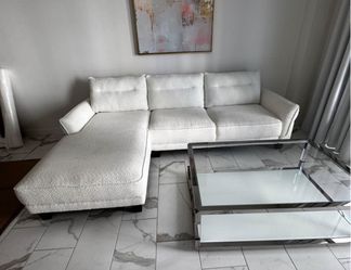 Sofa with Chaise white. Price Including Delivery 