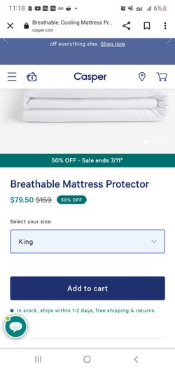 Casper Breathable Mattress Protector -King
