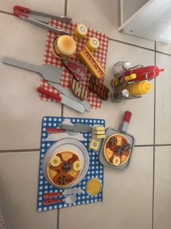 Melissa and Doug Play Food Sets - Grill, Pancakes and Condiments