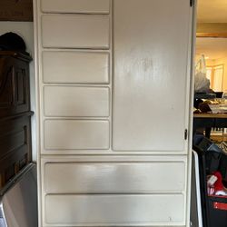 White Solid Wood Storage Cabinet 