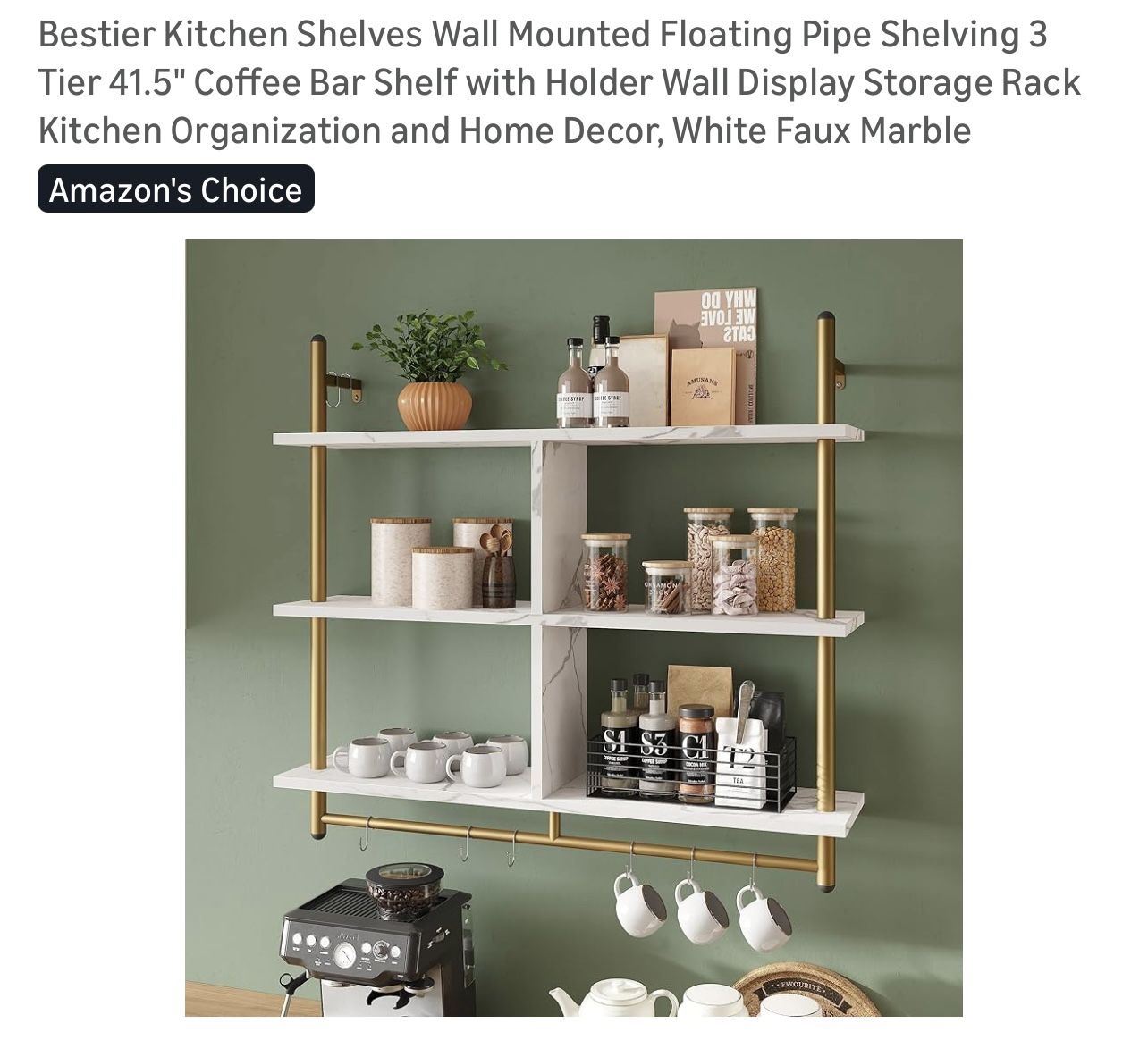 Floating Shelves White Marble