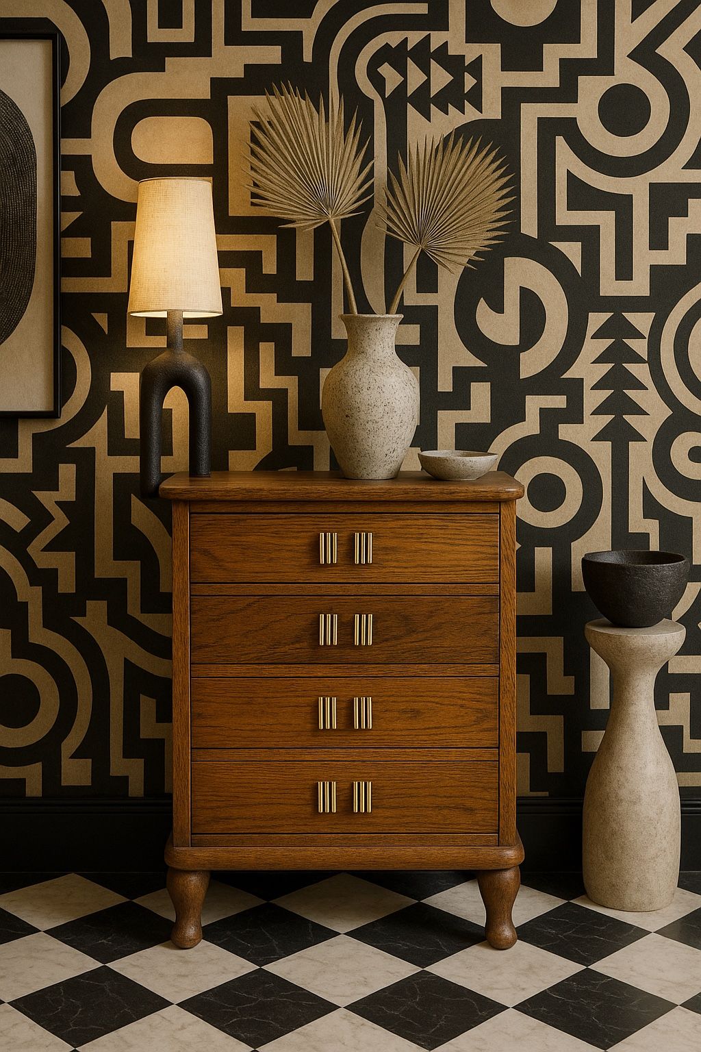 1930 Art Deco Chest Of 5 Drawers