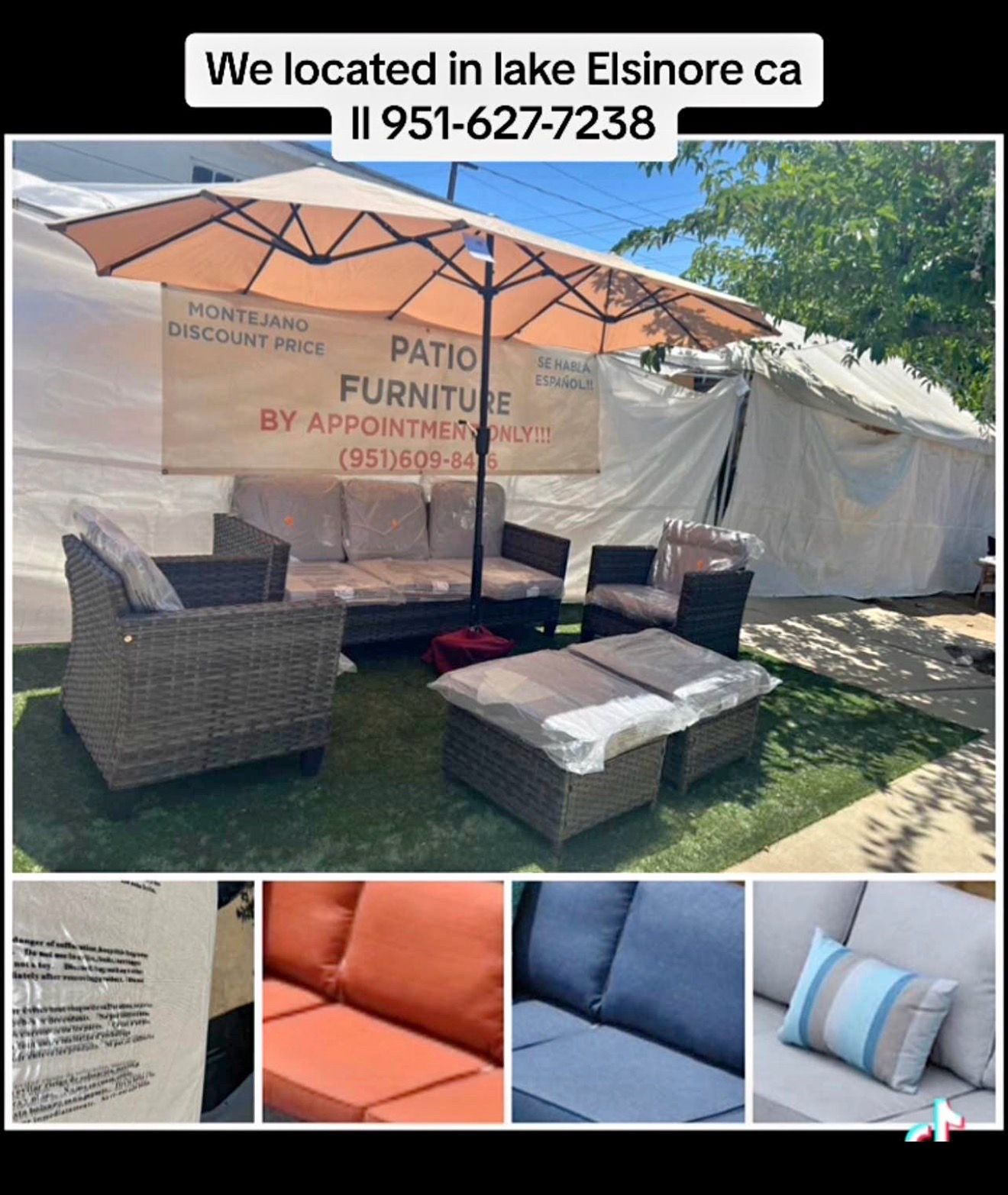 Patio furniture set umbrella not included
