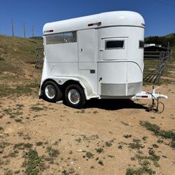 NICE KING ( 2 HORSE / LIVESTOCK TRAILER )7FT 2IN TALL,LIGHTS  & FLOOR 👍🏼 TAGS  UTD