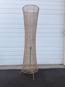 Tall Woven Rattan Style Floor Lamp