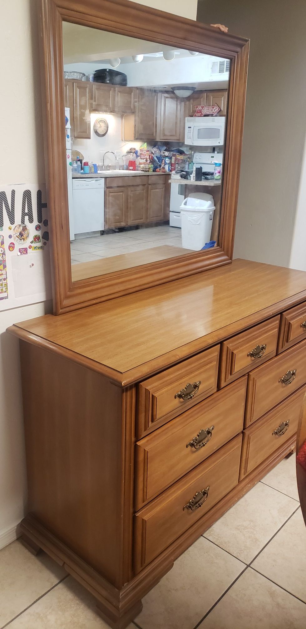 Dresser with mirror