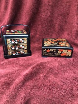 Two Japanese Lacquer Treasure Boxes