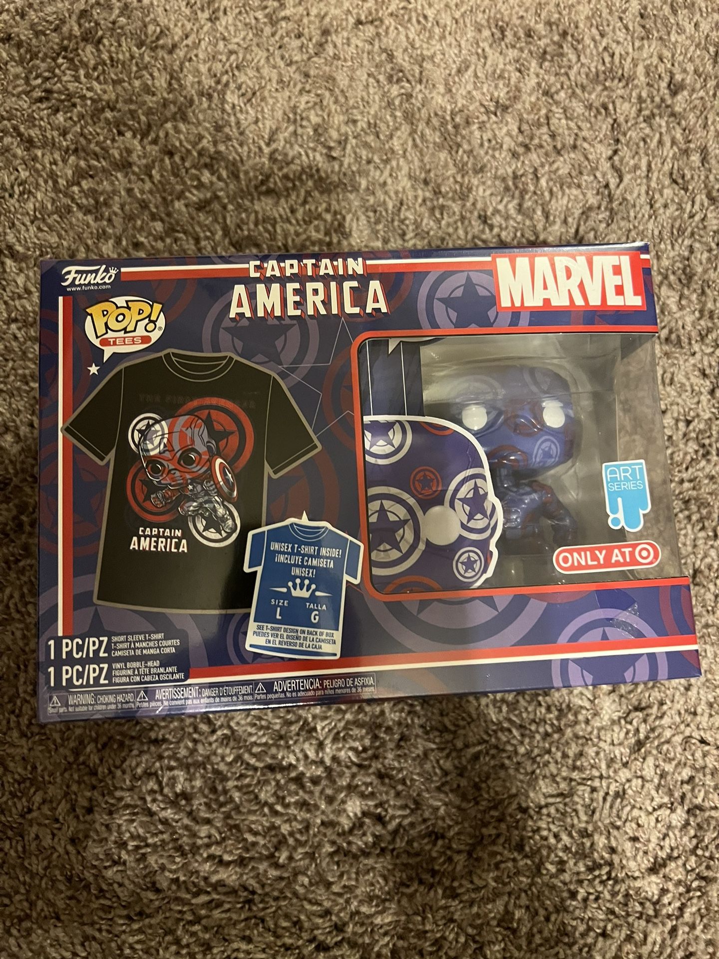 Funko Pop Captain America #36 Art Series Bundle Target Exclusive L Shirt New Sealed