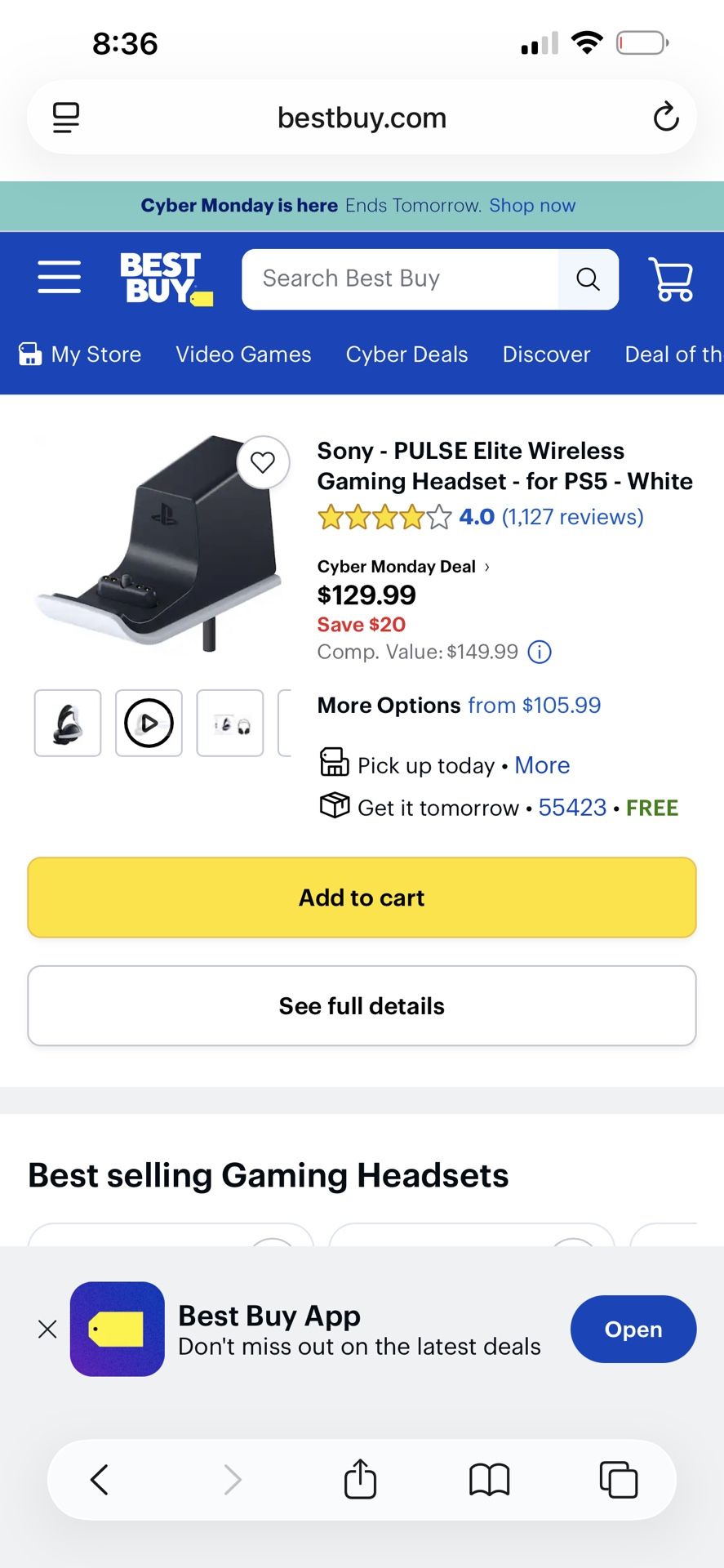 Ps5 Sony Pulse Élite Wireless Gaming Headset Wall Mount Charger 